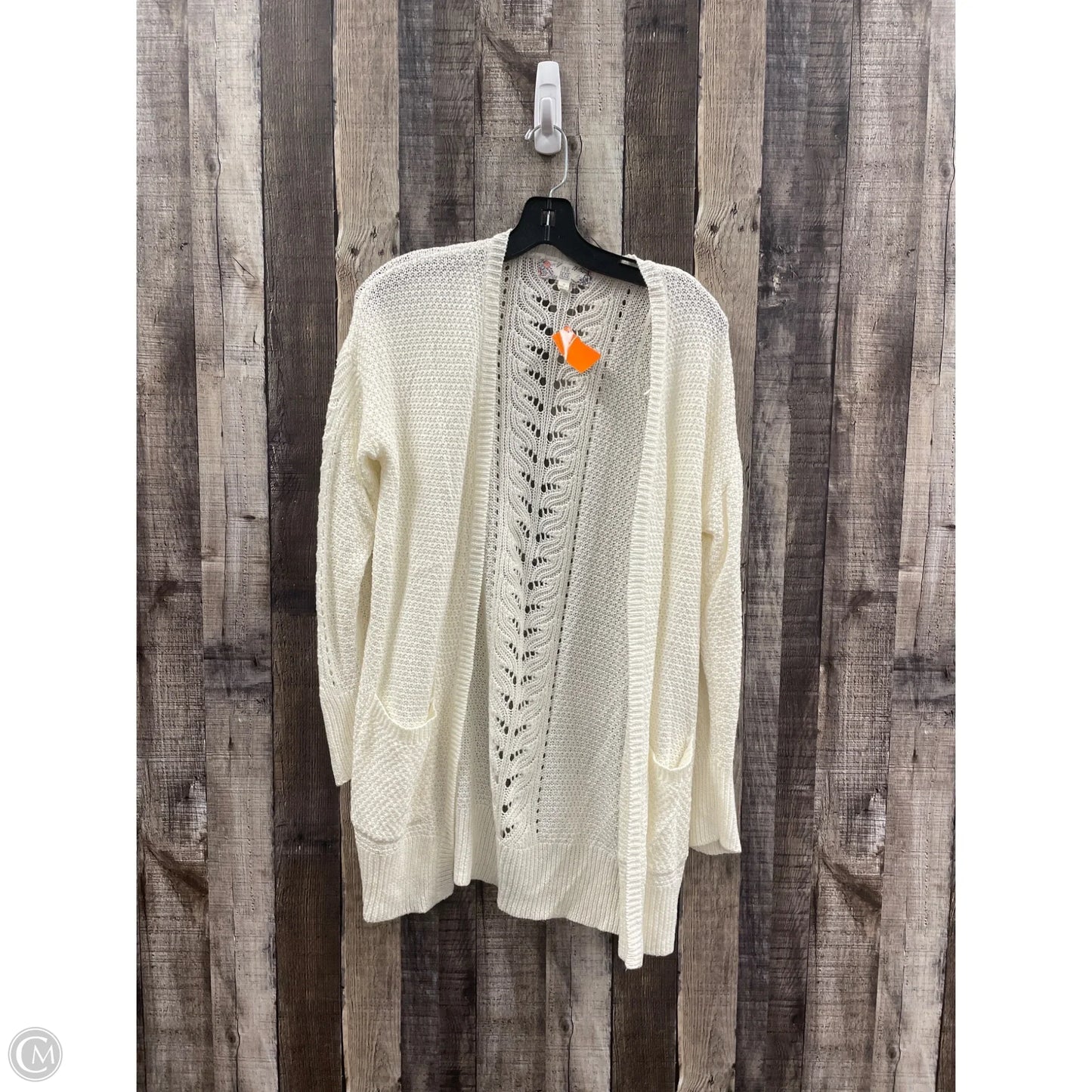 Sweater Cardigan By Pink Rose In Ivory, Size: S