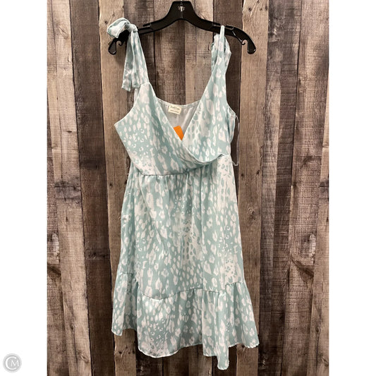 Dress Casual Short By Peach Love Cream California In Green & White, Size: 2x