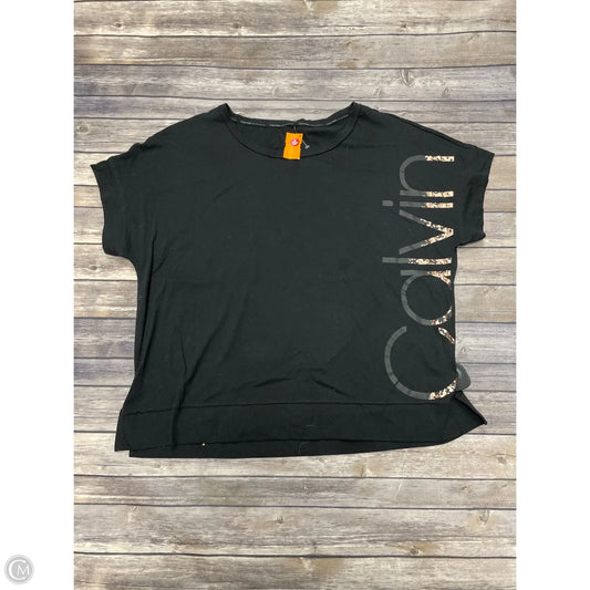 Athletic Top Short Sleeve By Calvin Klein In Black, Size: 2x
