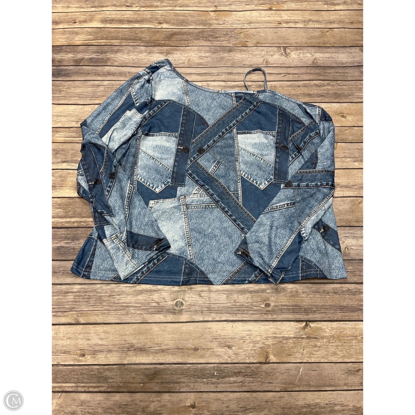 Top Long Sleeve By Shein In Navy, Size: Xl