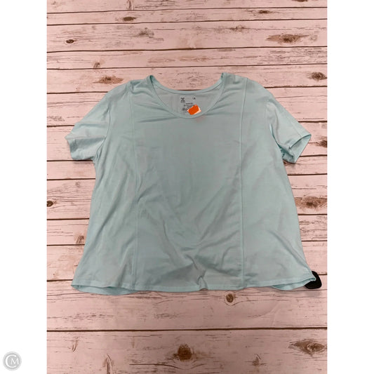 Athletic Top Short Sleeve By Xersion In Blue, Size: 1x