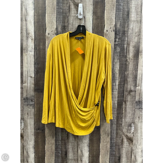 Top Long Sleeve By International Concepts In Gold, Size: 1x