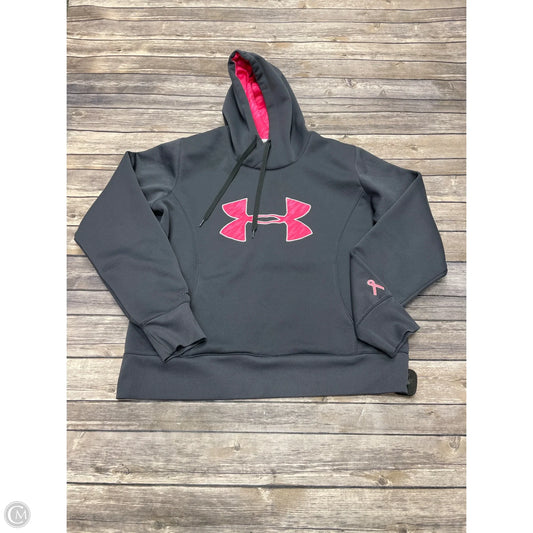 Sweatshirt Hoodie By Under Armour In Grey, Size: L
