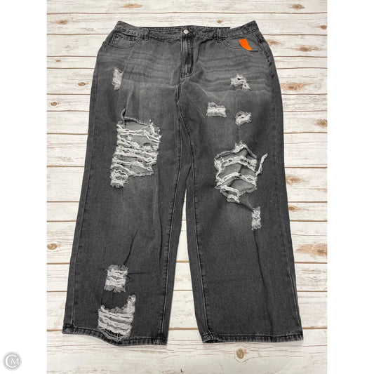Jeans Wide Leg By Shein In Grey Denim, Size: 4x