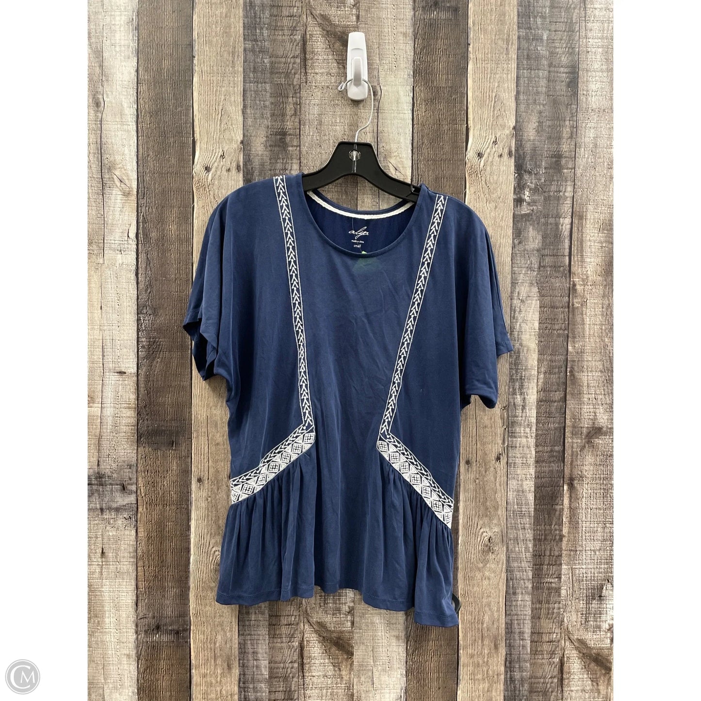 Top Short Sleeve By Alya In Navy, Size: S