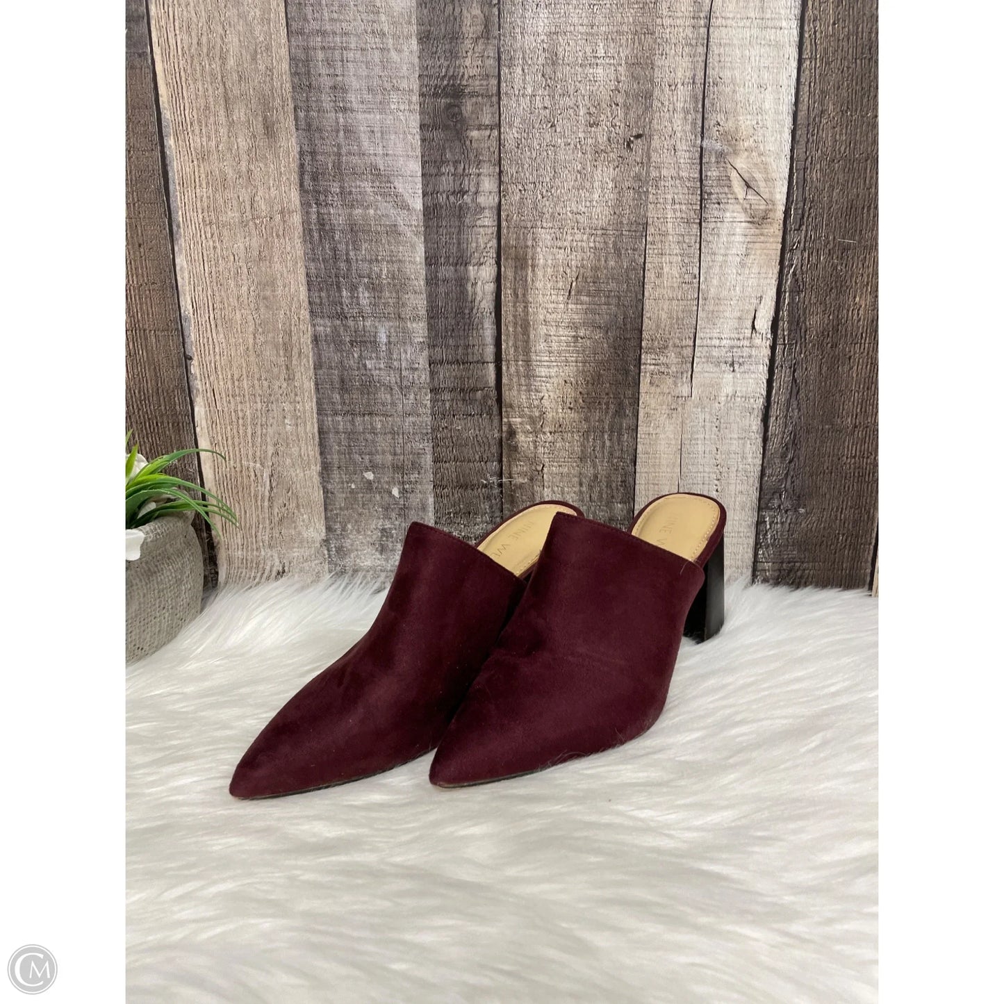 Shoes Heels Block By Nine West In Maroon, Size: 5.5