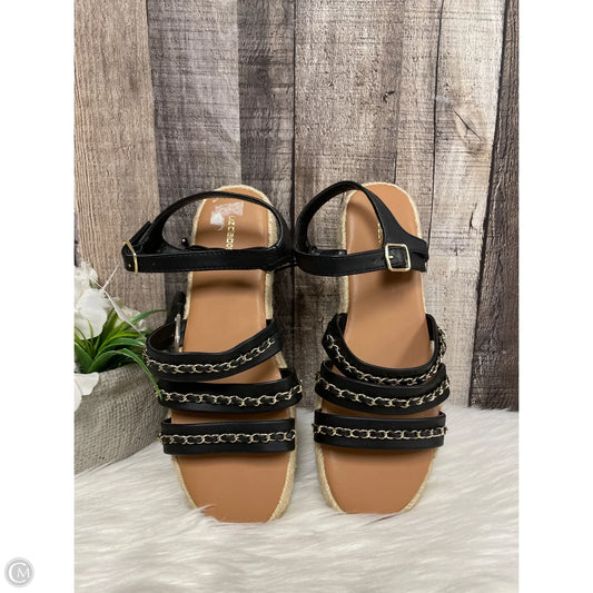 Sandals Flats By Liz Claiborne In Black & Brown, Size: 8