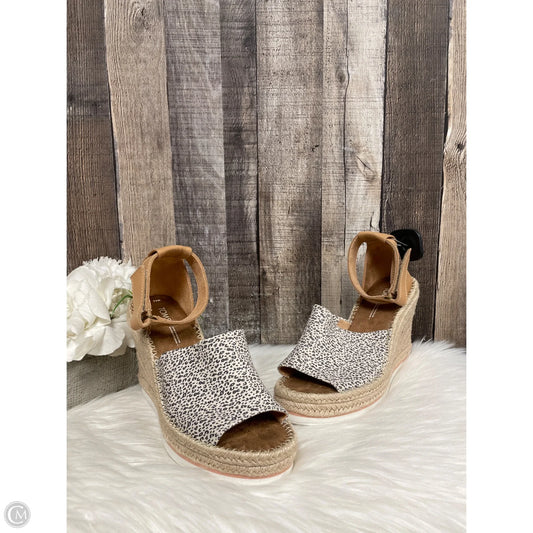 Sandals Heels Wedge By Toms In Tan, Size: 8.5