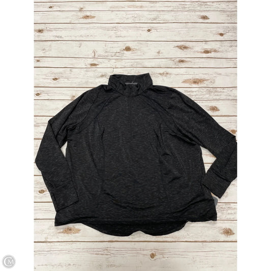 Athletic Top Long Sleeve Collar By Xersion In Black, Size: 3x