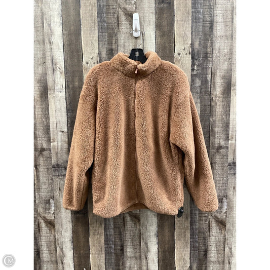 Jacket Fleece By Pink In Tan, Size: M