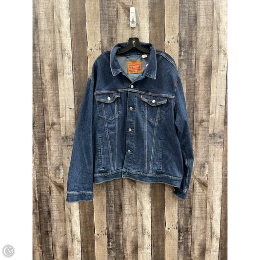 Jacket Denim By Levis In Blue Denim, Size: Xxl