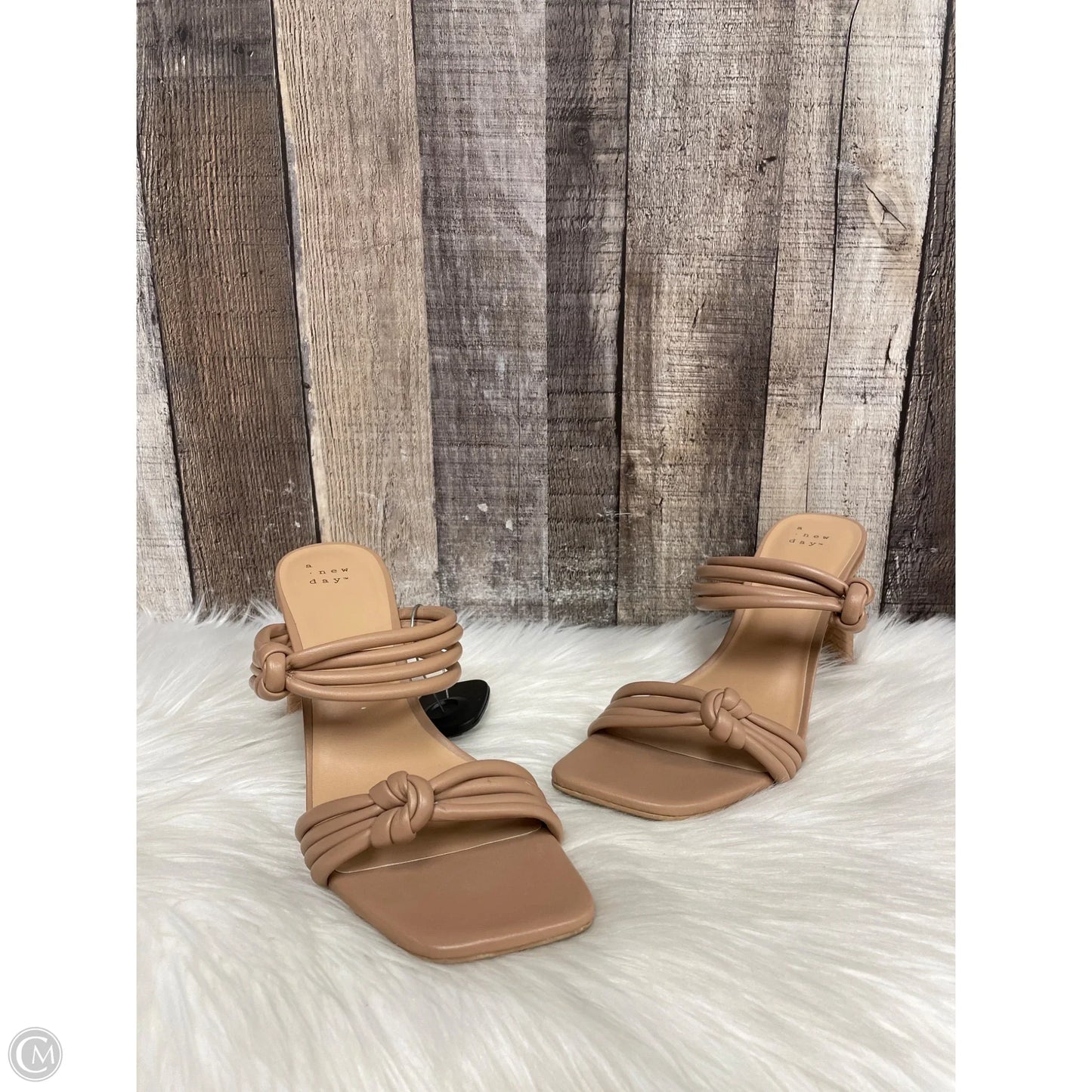 Sandals Heels Block By A New Day In Tan, Size: 9
