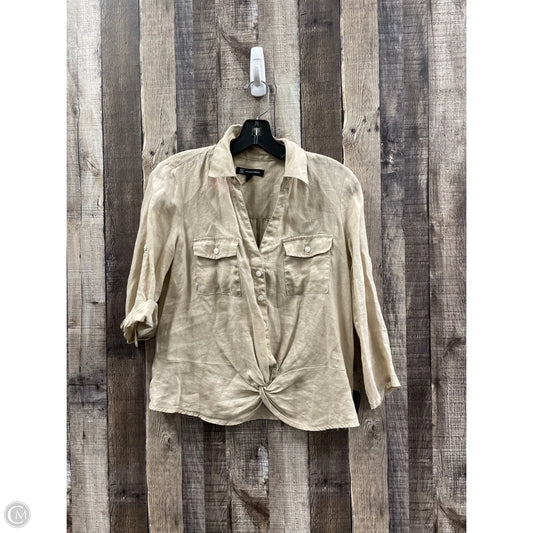 Top Long Sleeve By Inc In Tan, Size: Xs