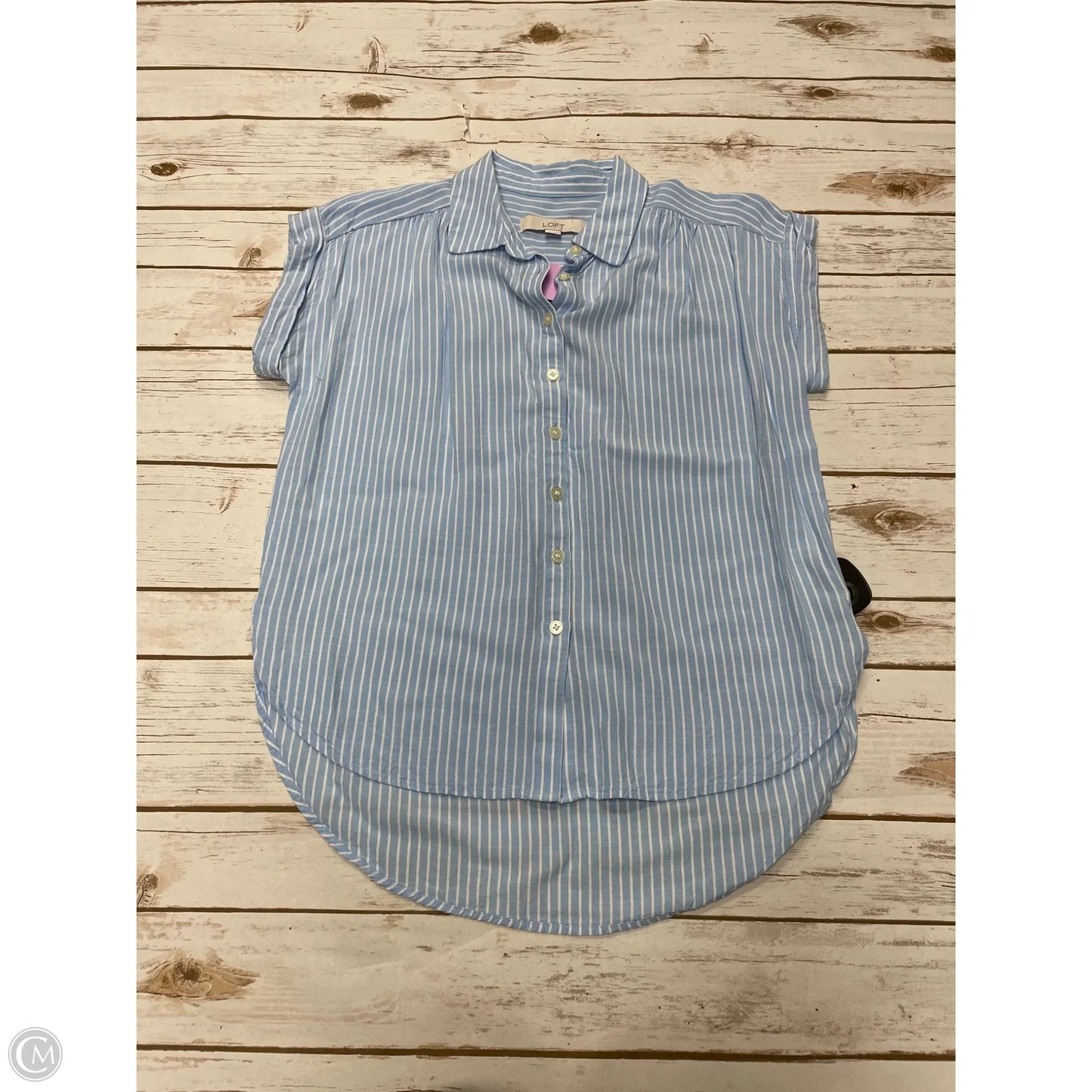 Top Short Sleeve By Loft In Blue, Size: Xxs