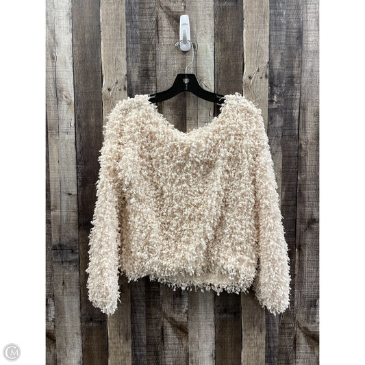 Top Long Sleeve By Blu Pepper In Cream, Size: L