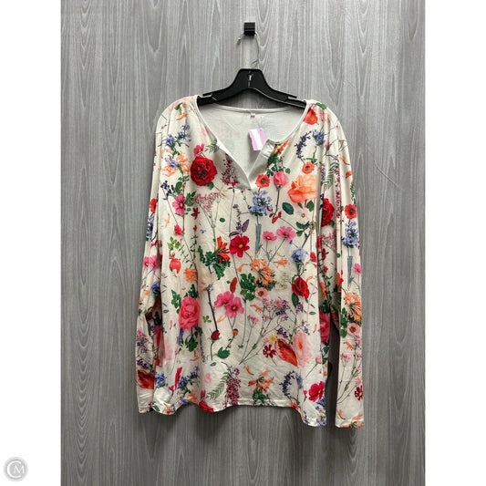 Top Long Sleeve By Cmf In Floral Print, Size: 3x