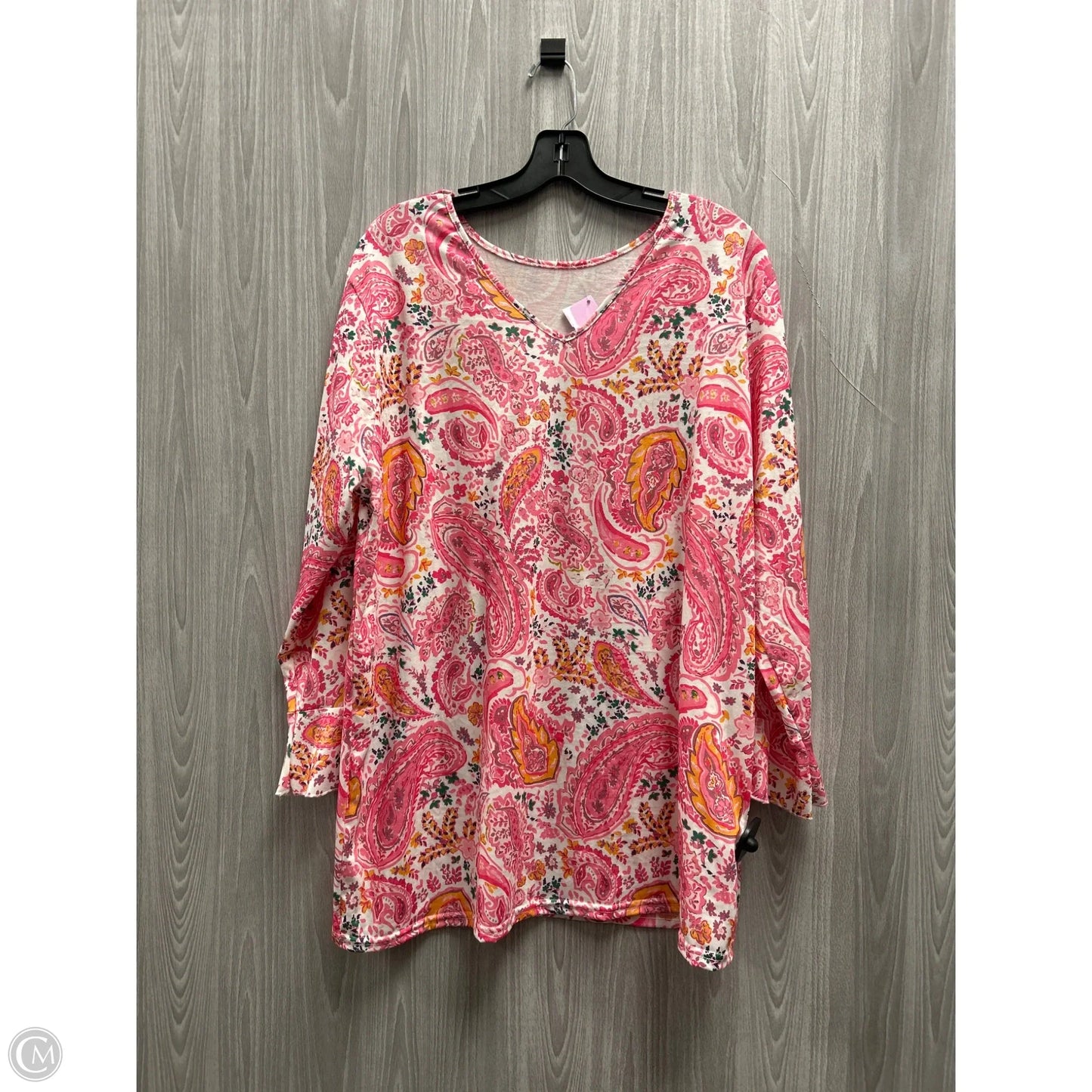 Top Long Sleeve By Cmf In Pink, Size: 3x