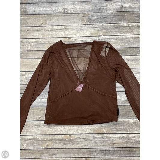 Top Long Sleeve By Abercrombie And Fitch In Brown, Size: L
