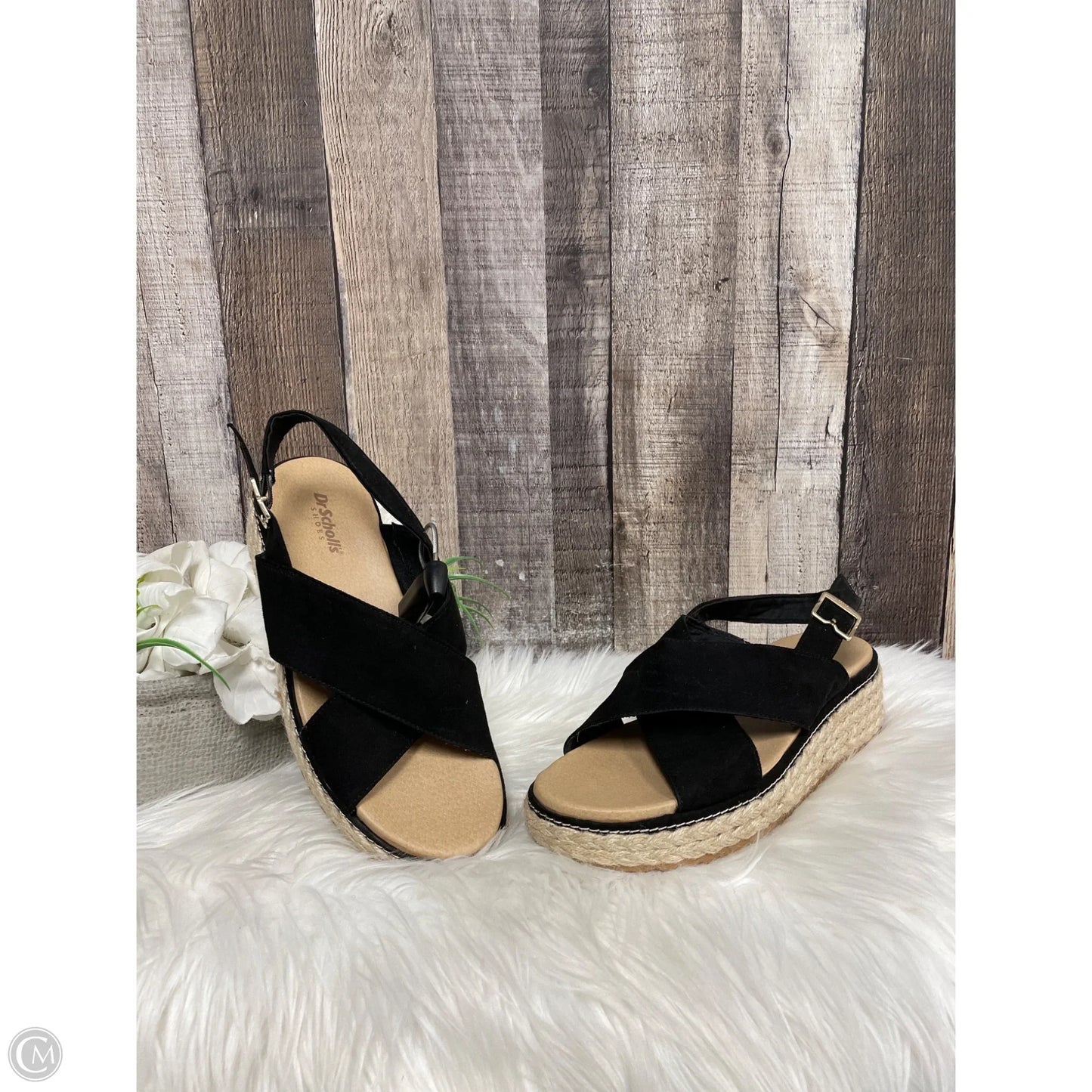 Sandals Heels Wedge By Dr Scholls In Black, Size: 7.5