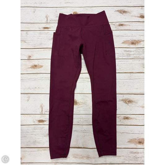 Athletic Leggings By Spyder In Maroon, Size: S