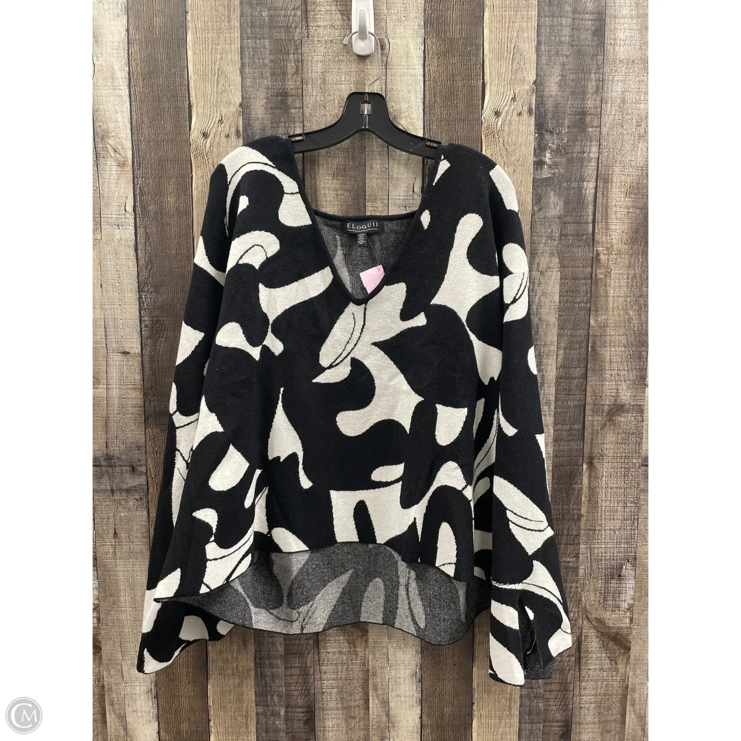 Sweater By Eloquii In Black & White, Size: 3x