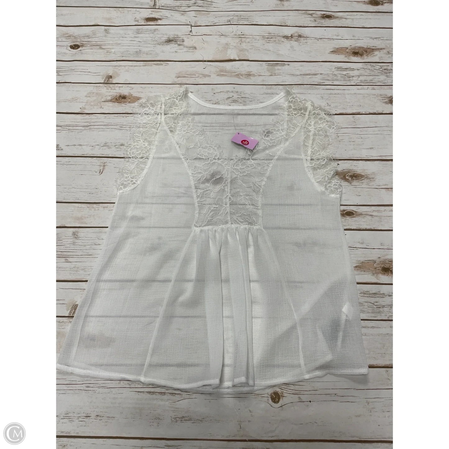 Top Sleeveless By Cmf In White, Size: L
