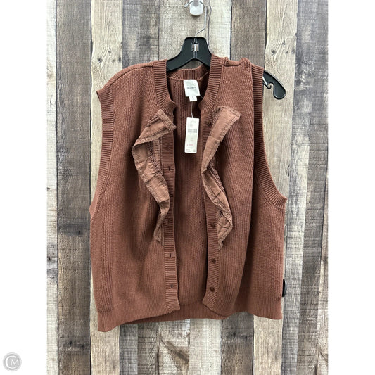 Vest Sweater By Maeve In Brown, Size: Xl