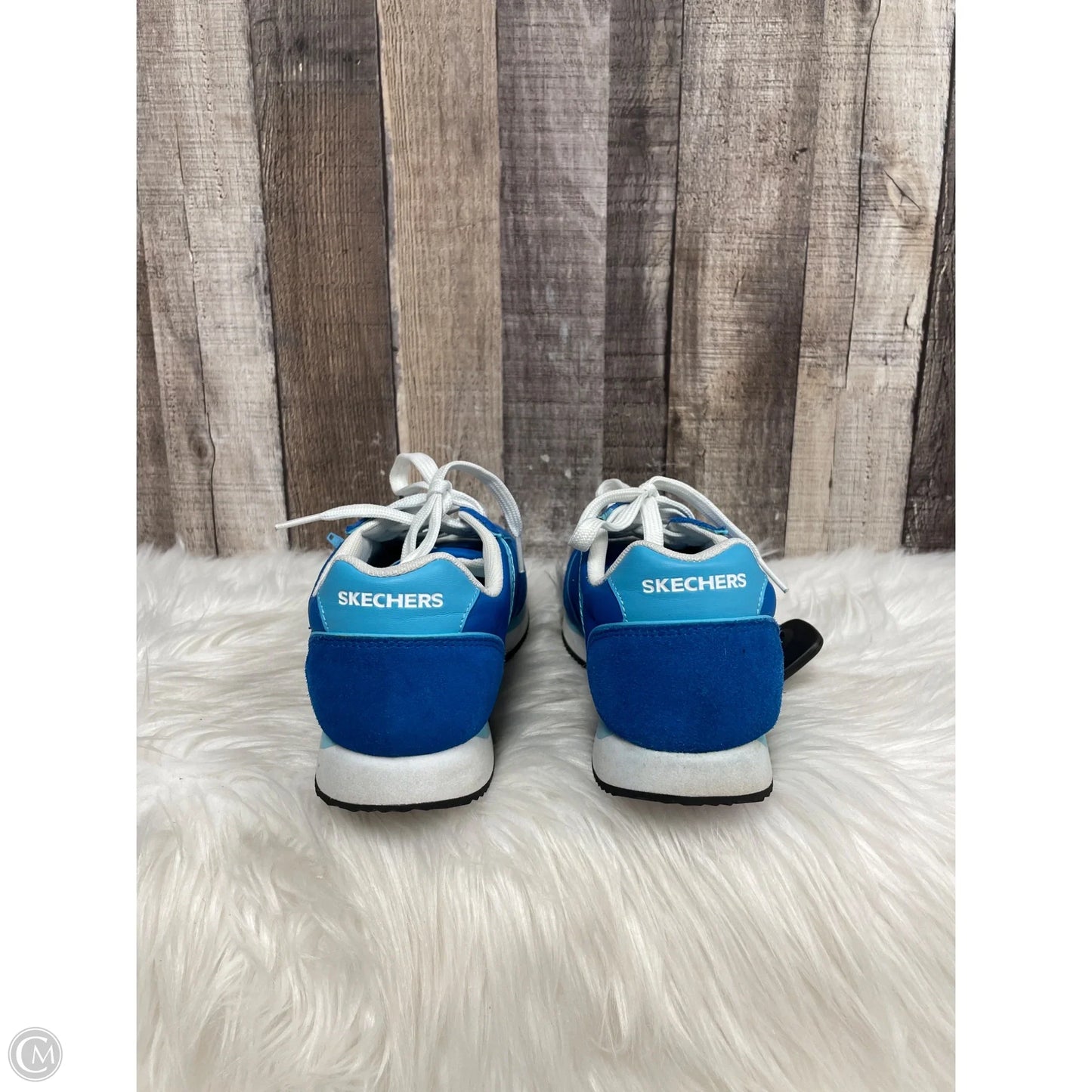 Shoes Athletic By Skechers In Blue & White, Size: 9