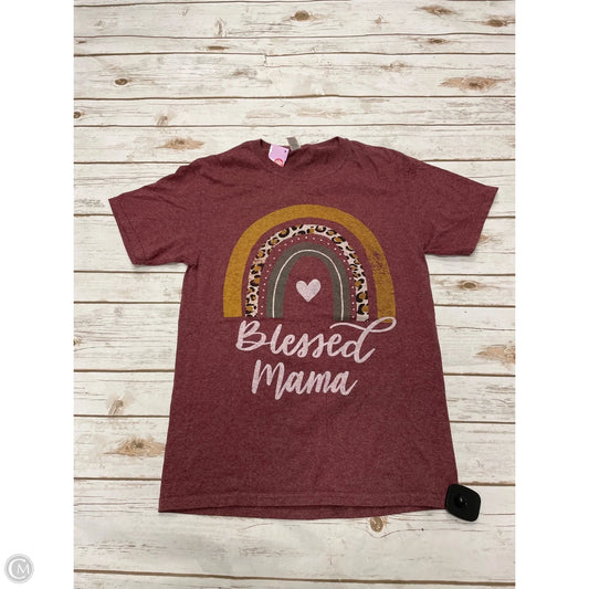 Top Short Sleeve By Jerzees In Mauve, Size: S