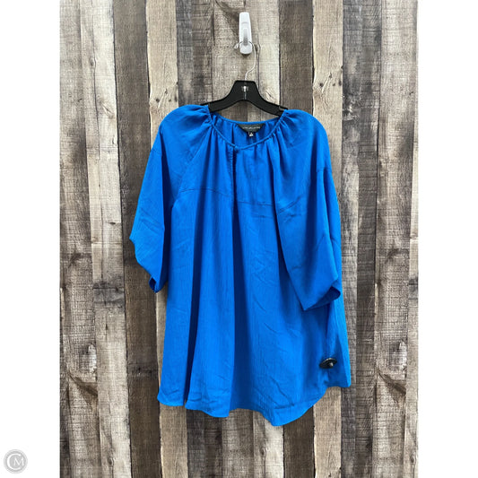 Top Short Sleeve By Cme In Blue, Size: 1x