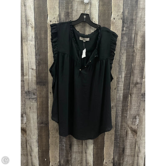Top Sleeveless By Loft In Black, Size: 3x