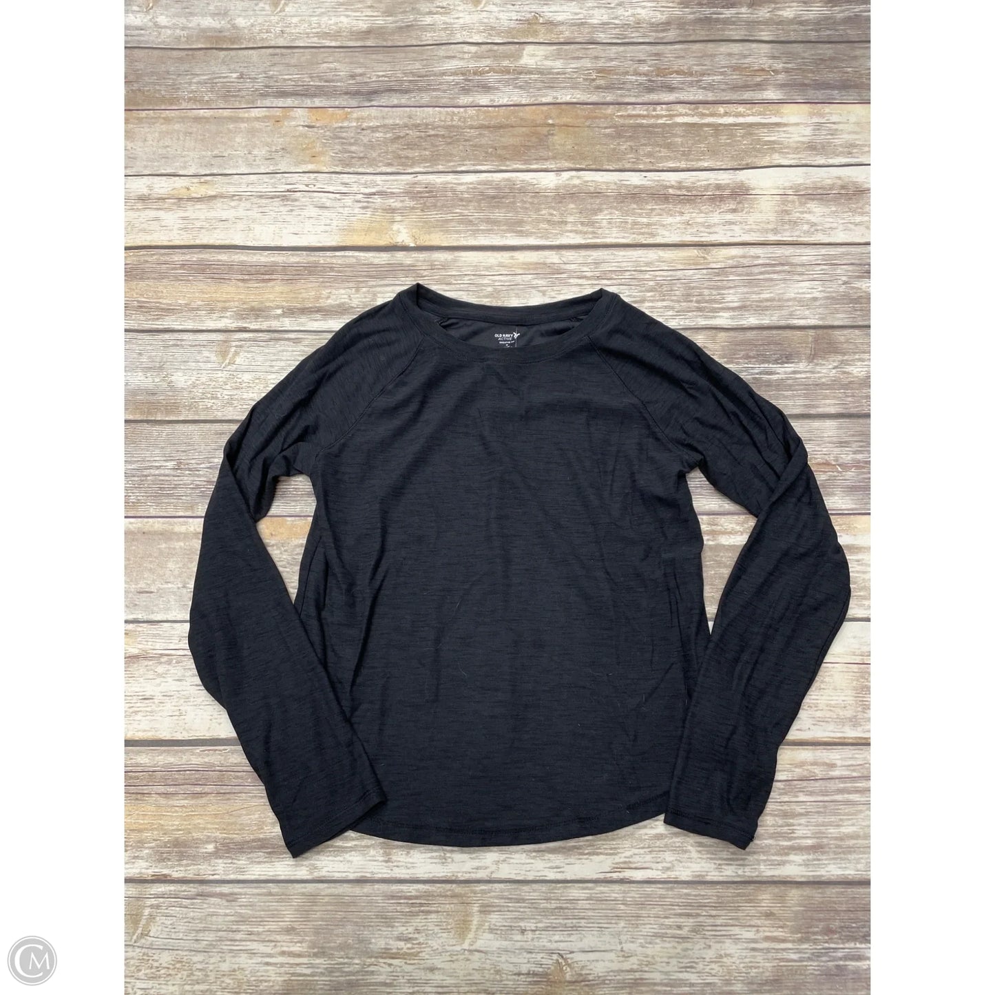 Athletic Top Long Sleeve Crewneck By Old Navy In Black, Size: M