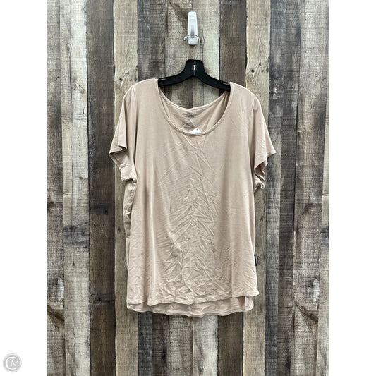 Top Short Sleeve By Jones And Co In Tan, Size: 2x