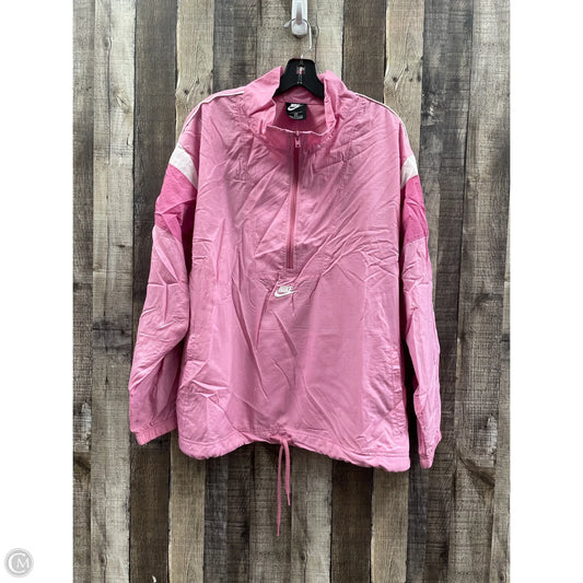 Athletic Jacket By Nike In Pink, Size: 2x