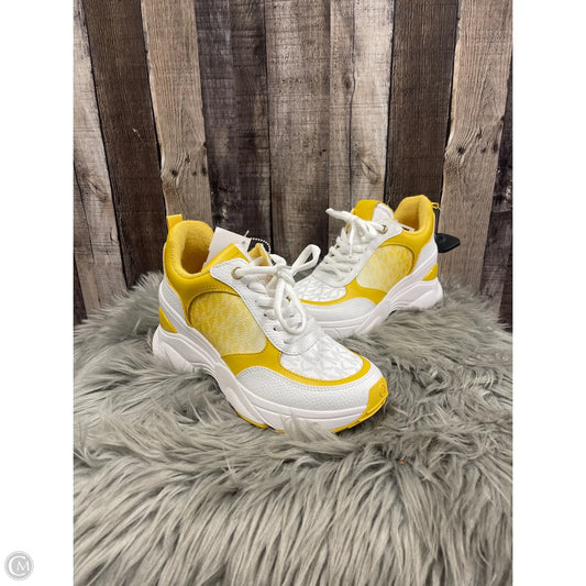 Shoes Designer By Michael Kors In White & Yellow, Size: 7
