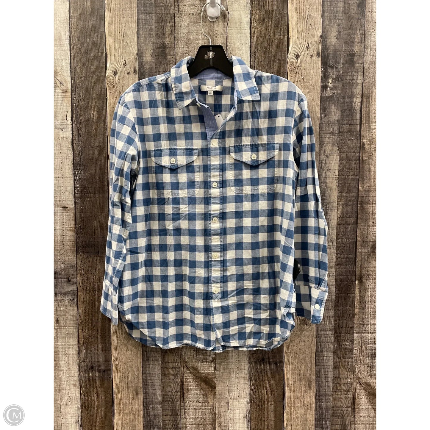 Top Long Sleeve By Madewell In Blue, Size: Xs