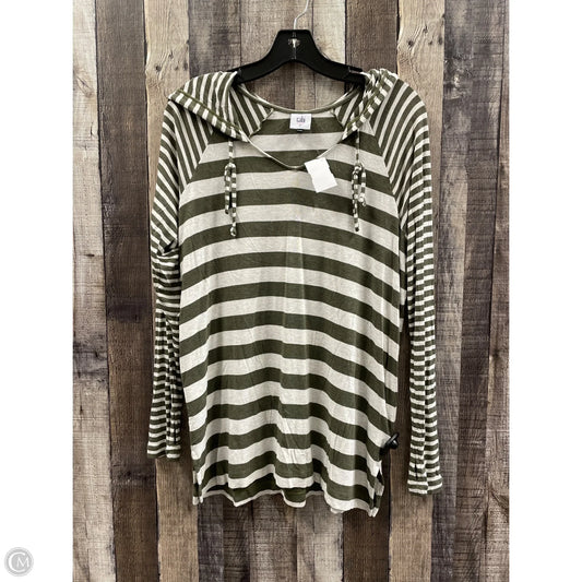 Top Long Sleeve By Cabi In Green & White, Size: Xs