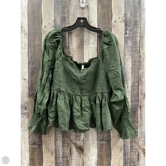 Top Long Sleeve By American Eagle In Green, Size: Xl