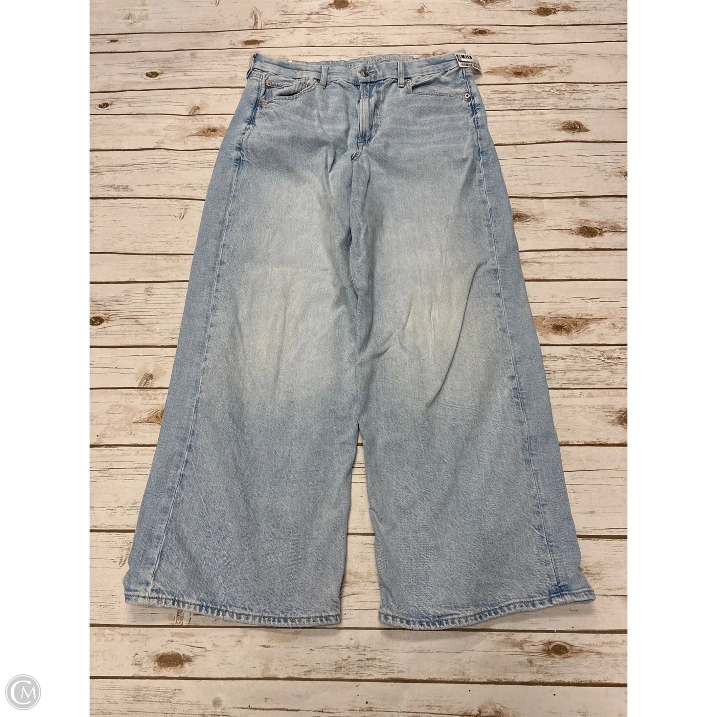 Jeans Straight By American Eagle In Blue Denim, Size: 14