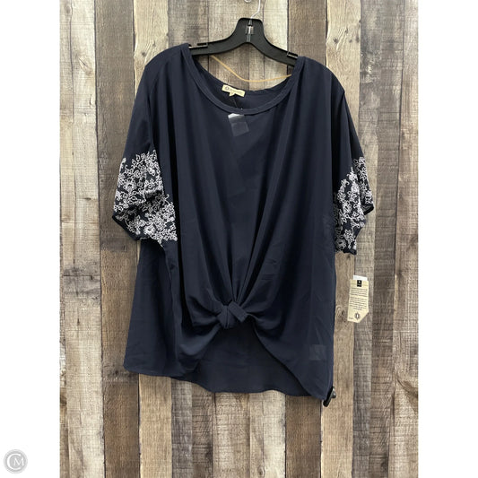 Top Short Sleeve By Democracy In Blue & White, Size: Xl