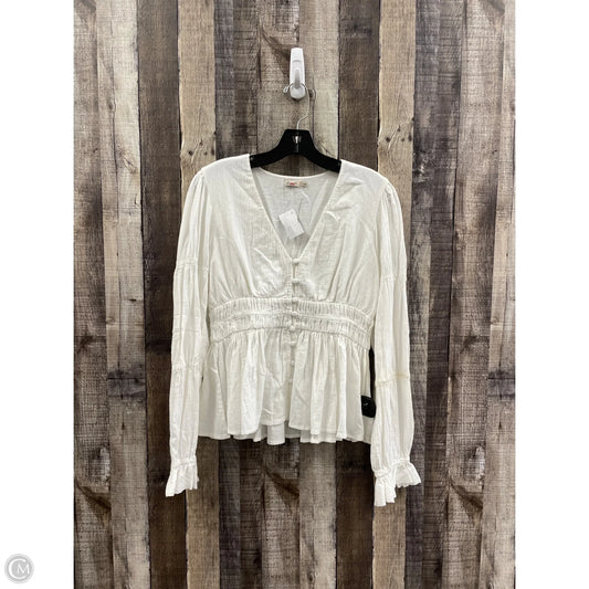 Top Long Sleeve By Faherty In White, Size: S