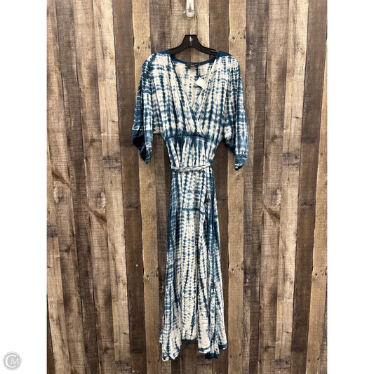 Dress Casual Maxi By Aakaa In Blue & White, Size: S