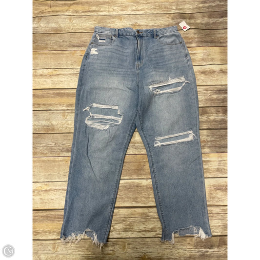 Jeans Straight By American Eagle In Blue Denim, Size: 16