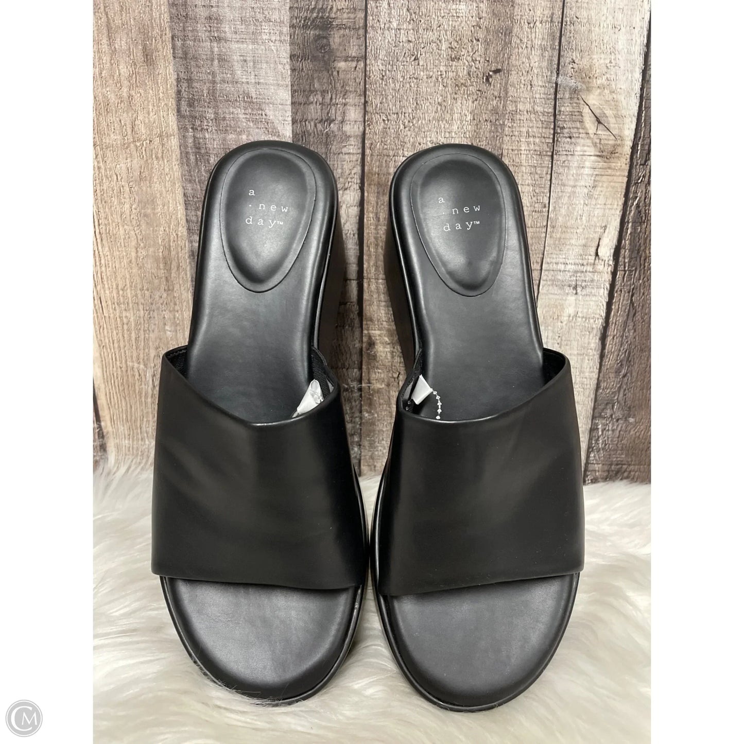 Sandals Heels Platform By A New Day In Black, Size: 10