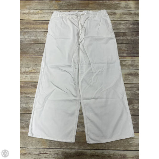 Pants Wide Leg By H&m In White Denim, Size: Xl