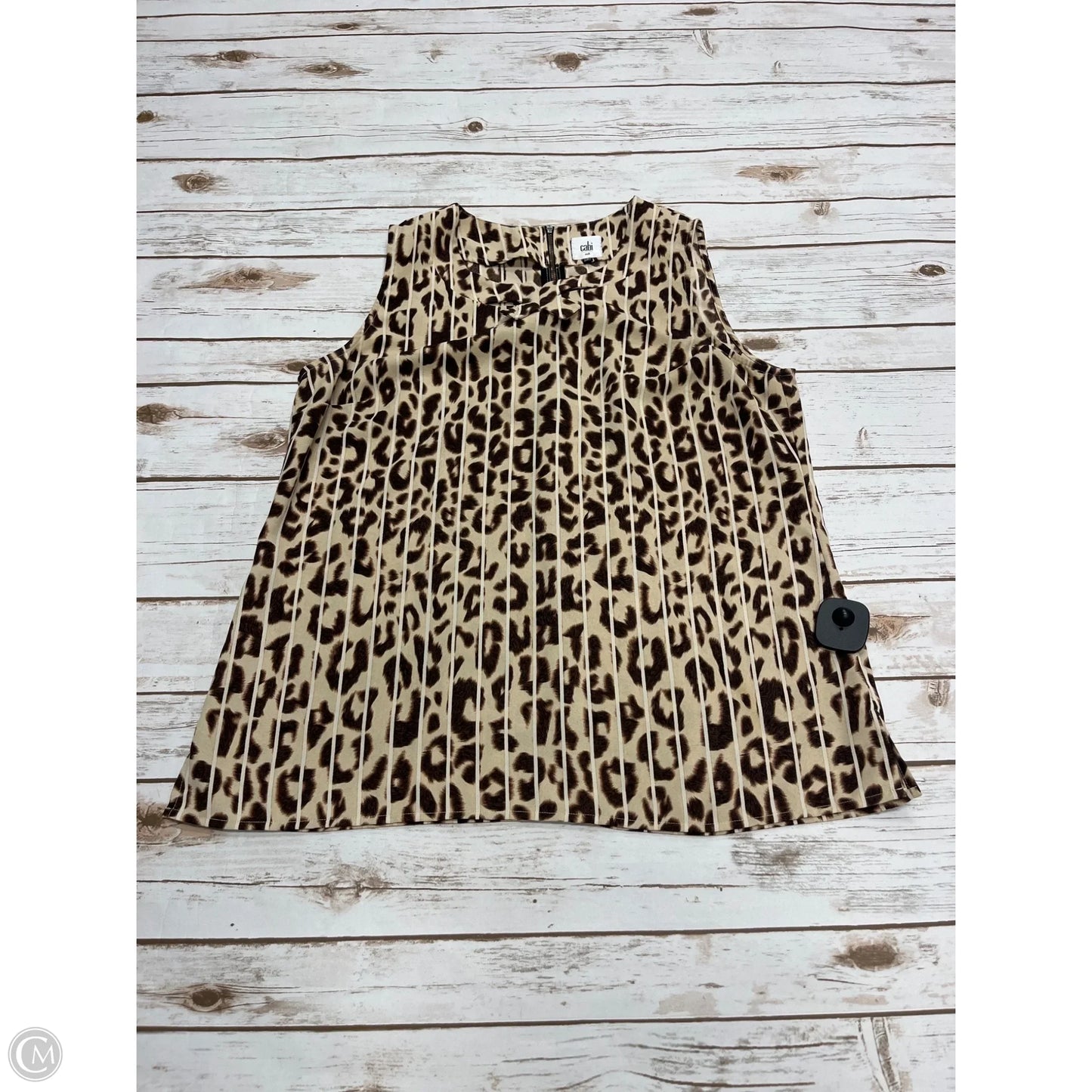 Top Sleeveless By Cabi In Animal Print, Size: M