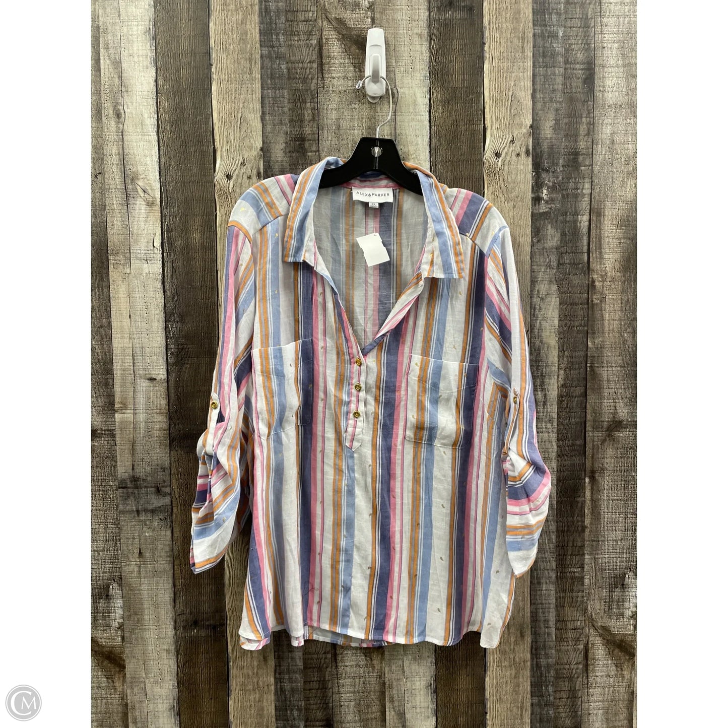 Top Long Sleeve By Cme In Multi-colored, Size: 2x