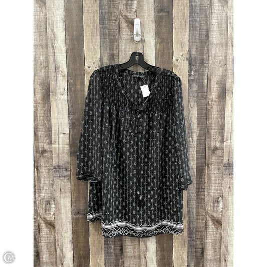 Top Long Sleeve By Signature Studio In Black, Size: 1x