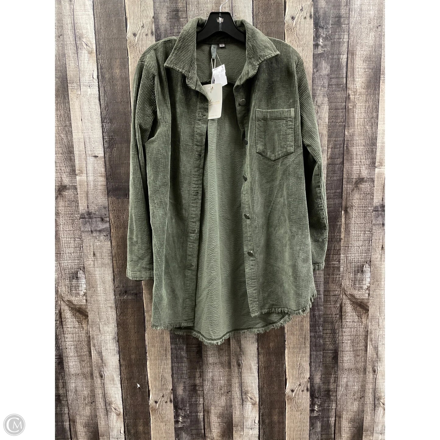 Jacket Shirt By Elan In Green, Size: S