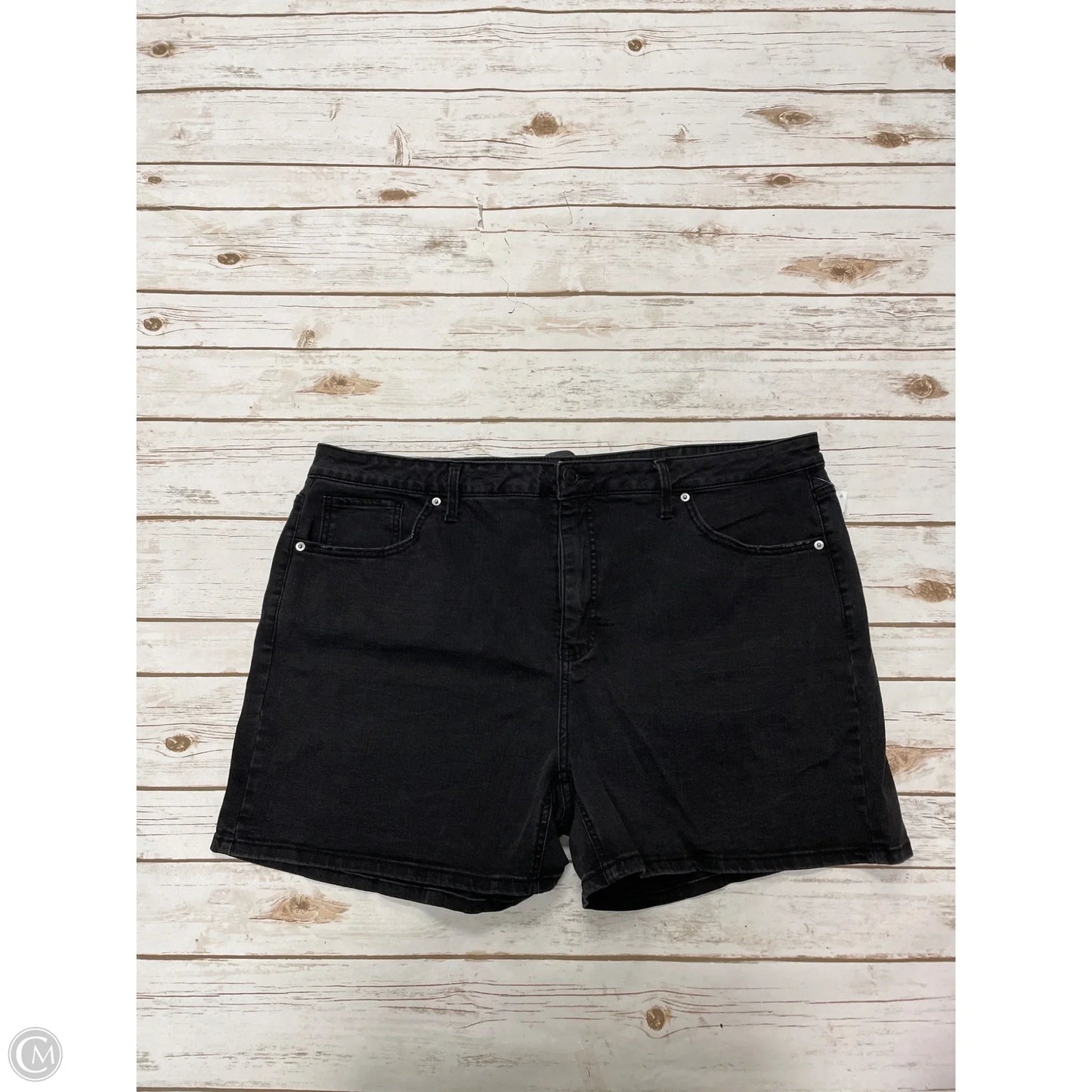 Shorts By Terra & Sky In Black Denim, Size: 22
